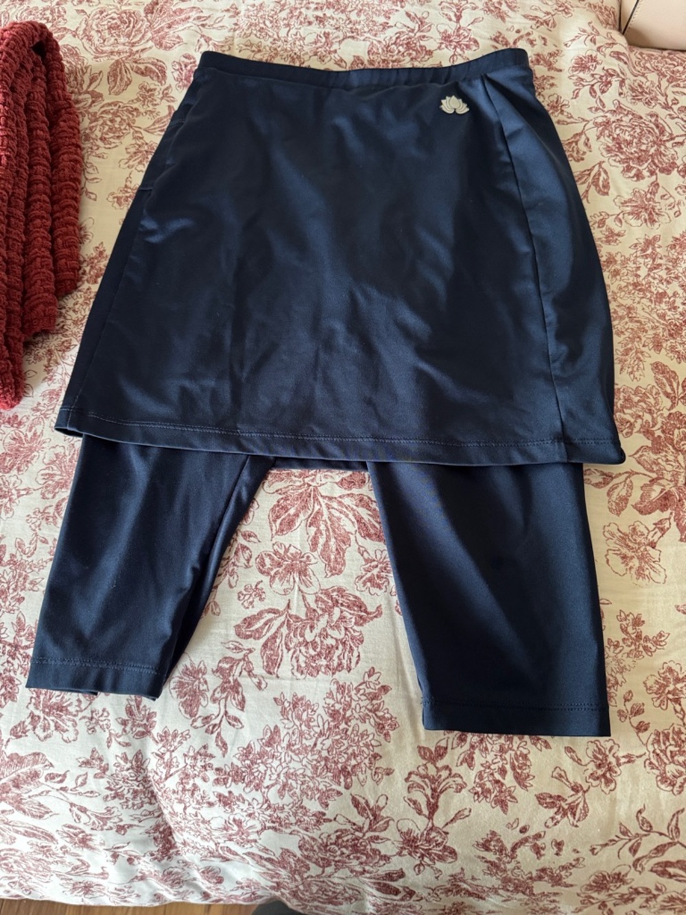Girls' Navy Skirted Leggings - Active Pull-On Skirt with Capri Leggings